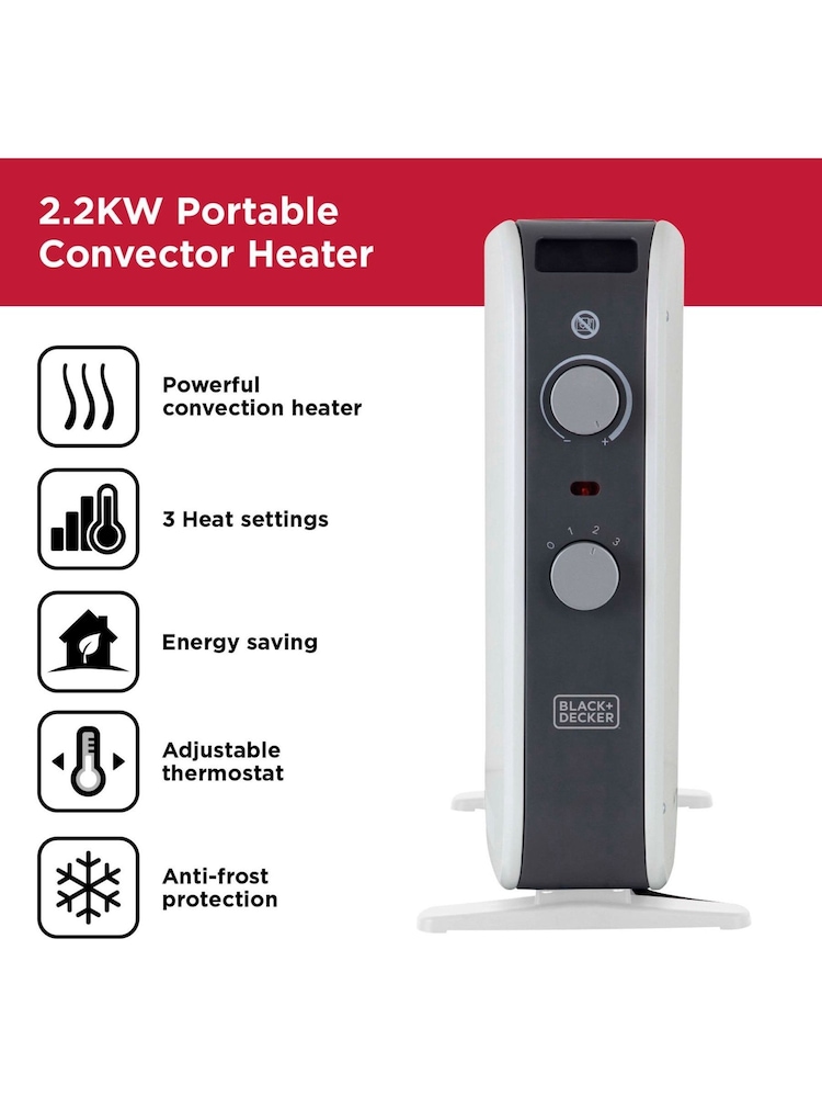 Black & Decker White 2.2KW Portable Convector Heater - Image 2 of 8 Black & Decker White 2.2KW Portable Convector Heater - Image 2 of 8