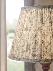 White  Black Floral Pleated Lamp Shade - Image 4 of 5