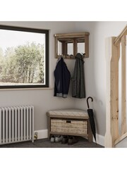 K Interiors Smoked Oak Embleton Solid Wood Corner Hall Bench - Image 1 of 6