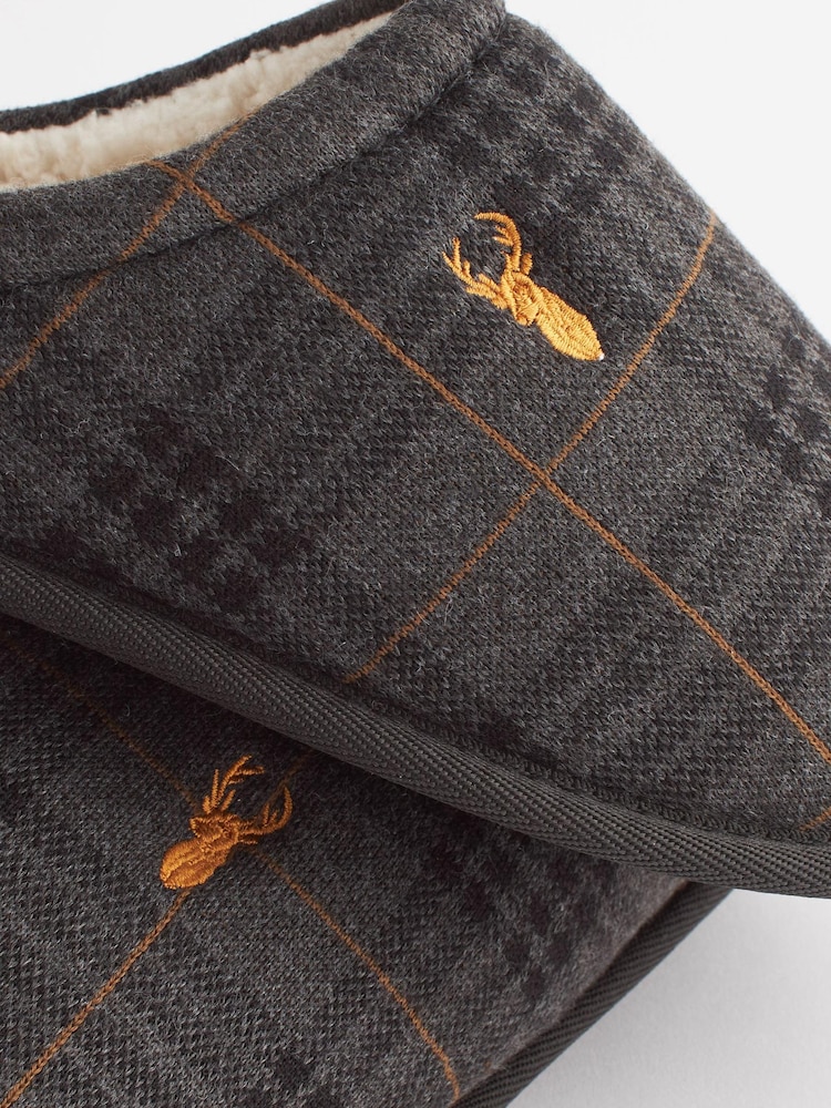 Grey Check Mule Slippers - Image 5 of 6