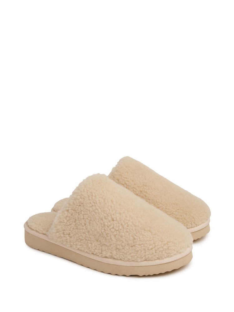 Celtic & Co. Natural Studio Teddy Mule Slippers - Image 1 of 6 Celtic & Co. Natural Studio Teddy Mule Slippers - Image 1 of 6