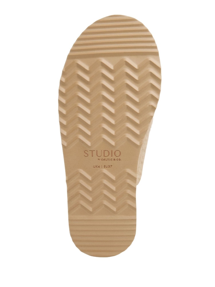 Celtic & Co. Natural Studio Teddy Mule Slippers - Image 6 of 6 Celtic & Co. Natural Studio Teddy Mule Slippers - Image 6 of 6