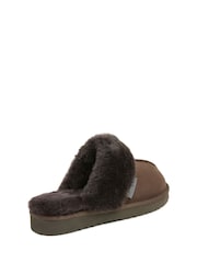 Celtic & Co. Brown Studio Fur Edge Mule Slippers - Image 4 of 6