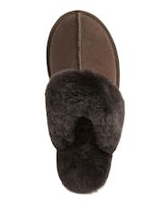 Celtic & Co. Brown Studio Fur Edge Mule Slippers - Image 5 of 6