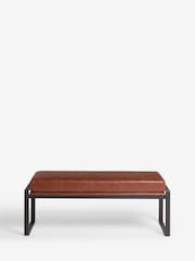 French Connection Conkor Brown Quartz Leather Look Bench - Image 2 of 4