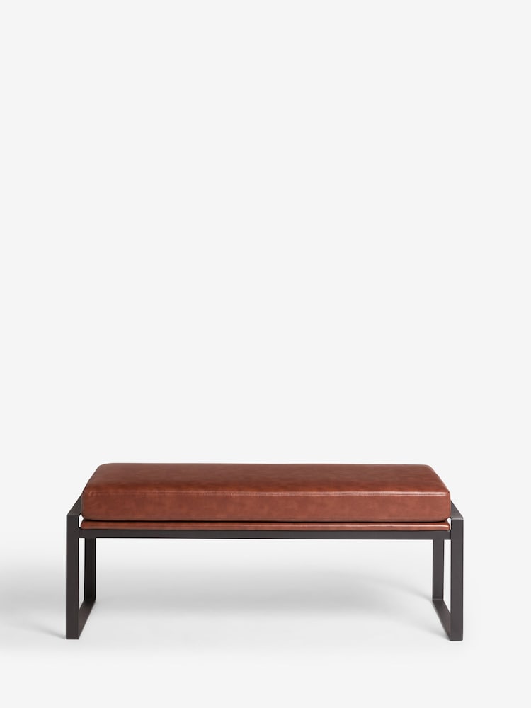French Connection Conkor Brown Quartz Leather Look Bench - Image 2 of 4