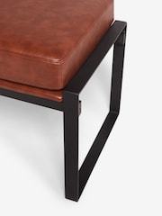 French Connection Conkor Brown Quartz Leather Look Bench - Image 3 of 4
