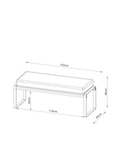 French Connection Conkor Brown Quartz Leather Look Bench - Image 4 of 4