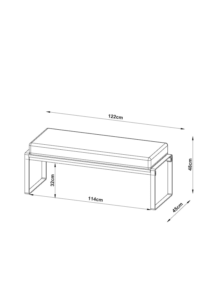 French Connection Conkor Brown Quartz Leather Look Bench - Image 4 of 4