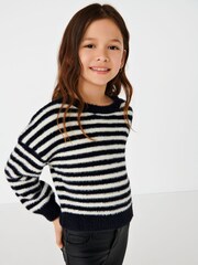 ONLY KIDS Fluffy Cosy Black Jumper - Image 1 of 3
