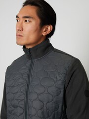Threadbare Grey Zip Up Quilted Fleece Jacket - Image 4 of 4