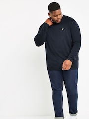 Lyle & Scott Navy Plus Crew Neck Cotton Merino Jumper - Image 3 of 5