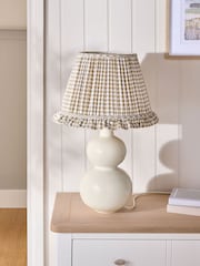 Natural Gingham Pleated Lamp Shade - Image 3 of 8