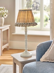 Natural Gingham Pleated Lamp Shade - Image 4 of 8