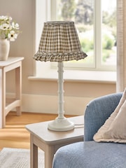 Natural Gingham Pleated Lamp Shade - Image 5 of 8