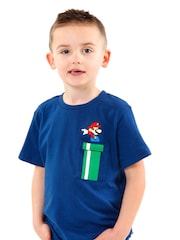 Character Blue Super Mario 100% Cotton T-Shirt - Image 1 of 3