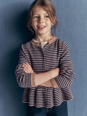 Boden Brown Pretty Peplum Cardigan - Image 1 of 4