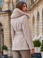 Sosandar Natural Short Biker Coat - Image 2 of 5