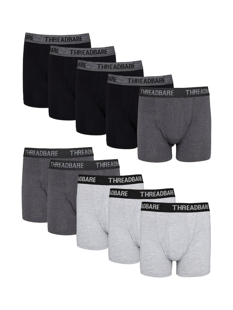 Threadbare Black A-Front Trunks 10 Packs - Image 1 of 6