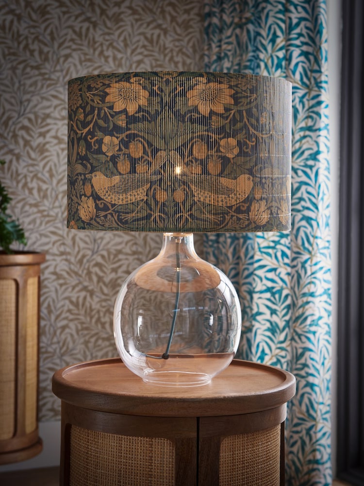 Clarke and Clarke Clear/Blue Strawberry Thief Table Lamp - Image 1 of 4