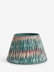 Teal Blue Ikat Pleated Lamp Shade - Image 1 of 5