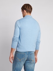 U.S. Polo Assn. Blue Mens Funnel Neck Quarter Zip Knit Jumper - Image 2 of 7