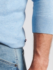 U.S. Polo Assn. Blue Mens Funnel Neck Quarter Zip Knit Jumper - Image 4 of 7