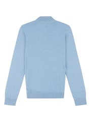 U.S. Polo Assn. Blue Mens Funnel Neck Quarter Zip Knit Jumper - Image 6 of 7
