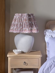 Red Scalloped Pleated Lamp Shade - Image 3 of 5