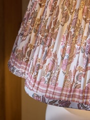 Red Scalloped Pleated Lamp Shade - Image 4 of 5