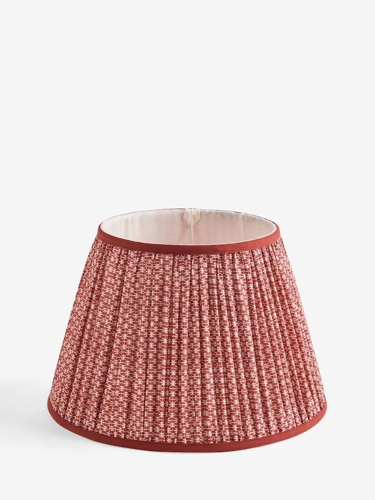Red Geo Pleated Lamp Shade - Image 1 of 5 Red Geo Pleated Lamp Shade - Image 1 of 5