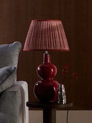 Red Geo Pleated Lamp Shade - Image 3 of 5