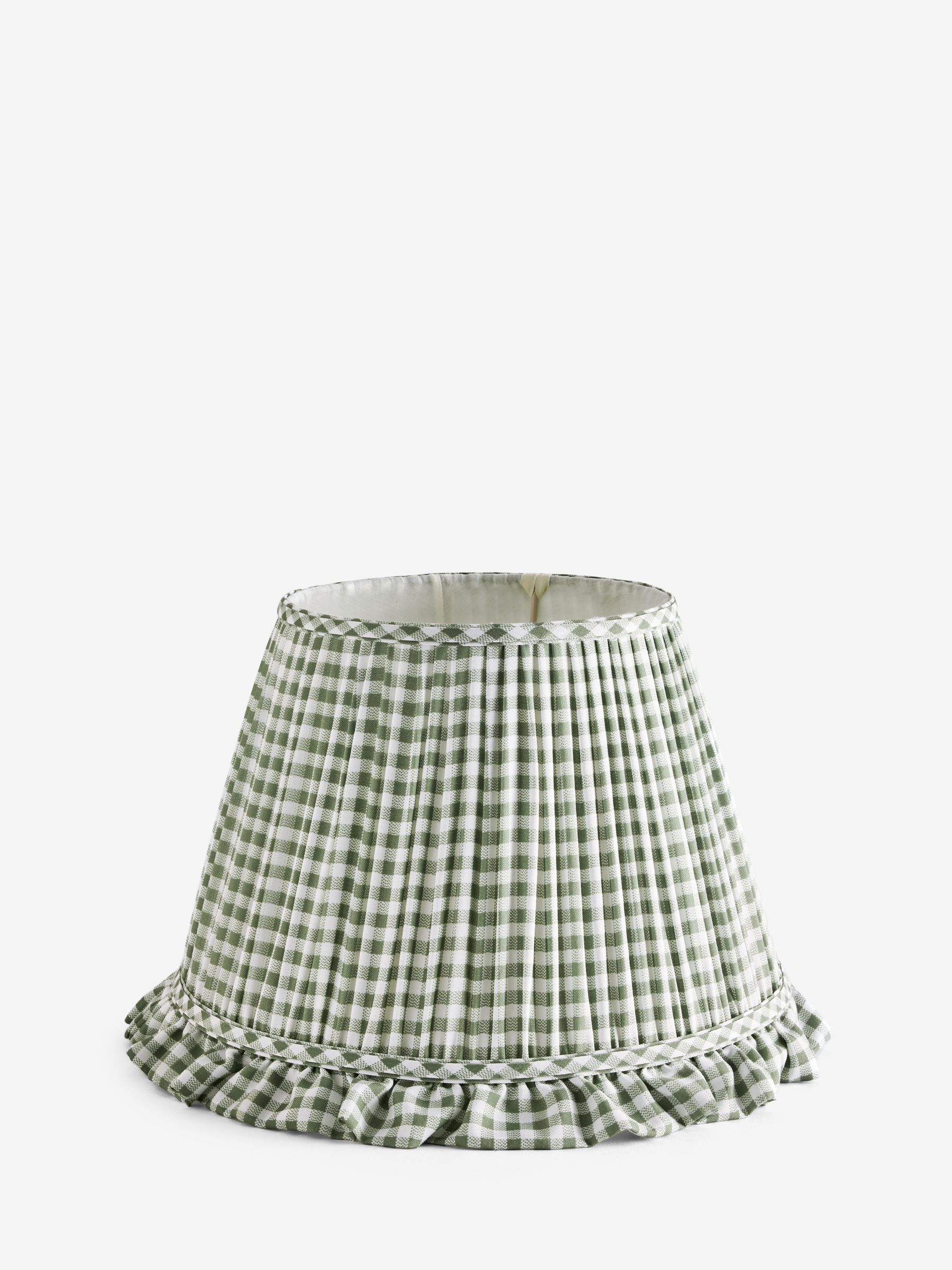 Green Gingham Pleated Lamp Shade