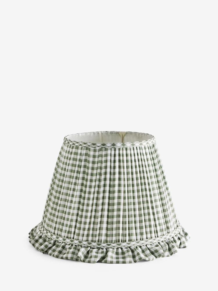 Green Gingham Pleated Lamp Shade - Image 1 of 6