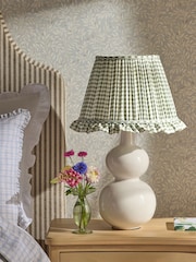 Green Gingham Pleated Lamp Shade - Image 3 of 6