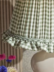 Green Gingham Pleated Lamp Shade - Image 5 of 6