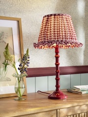 Red Gingham Pleated Lamp Shade - Image 2 of 6