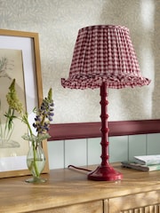 Red Gingham Pleated Lamp Shade - Image 3 of 6