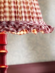 Red Gingham Pleated Lamp Shade - Image 5 of 6