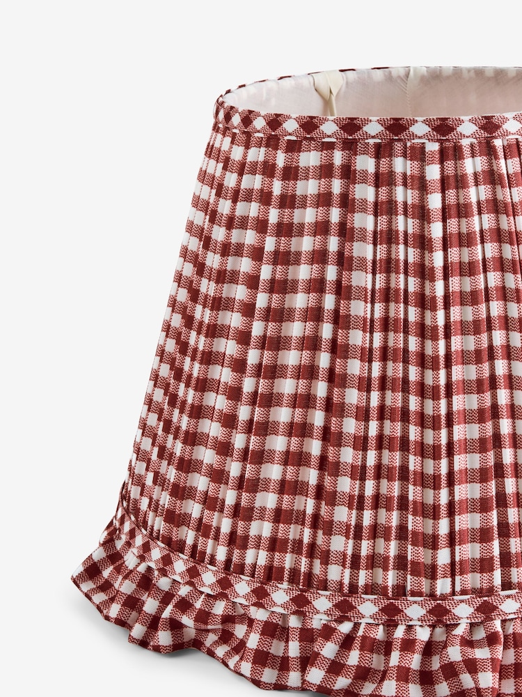 Red Gingham Pleated Lamp Shade - Image 6 of 6