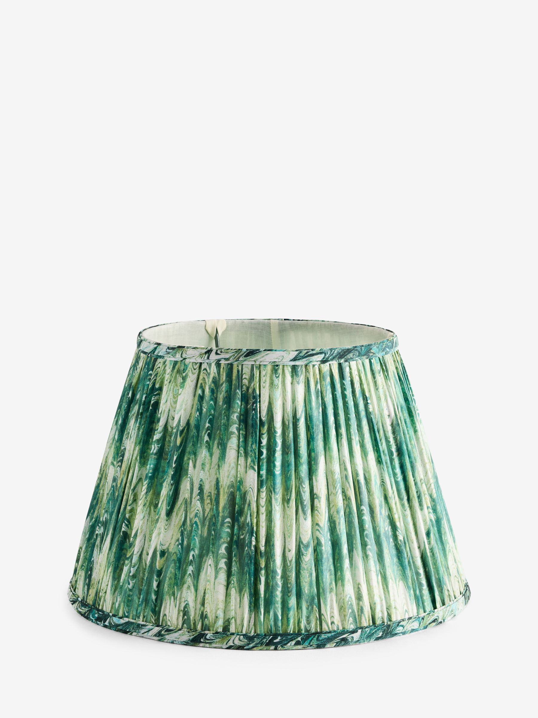 Green Ikat Pleated Lamp Shade