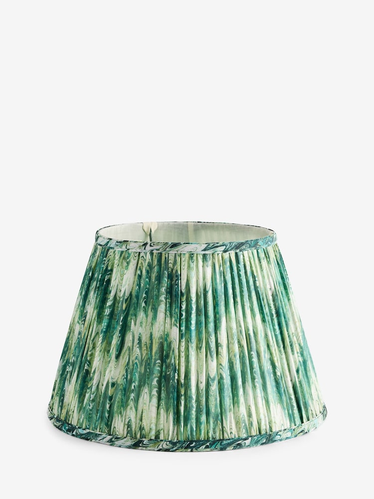 Green Ikat Pleated Lamp Shade - Image 1 of 5