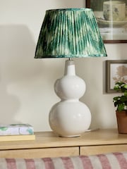 Green Ikat Pleated Lamp Shade - Image 3 of 5