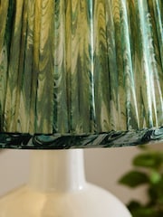 Green Ikat Pleated Lamp Shade - Image 4 of 5