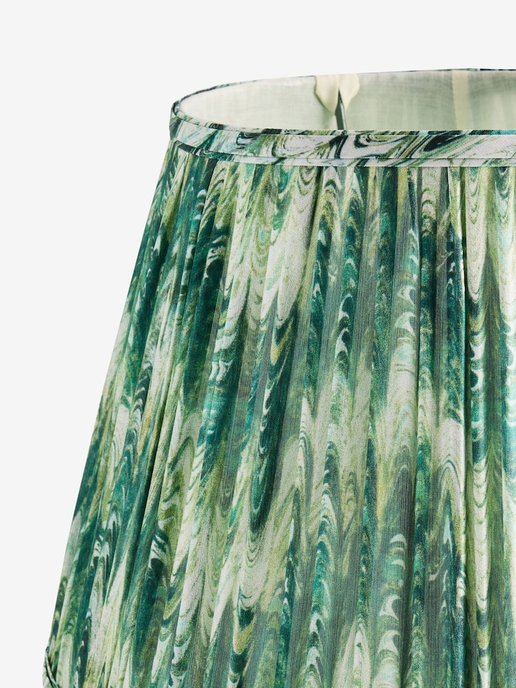 Green Ikat Pleated Lamp Shade - Image 5 of 5