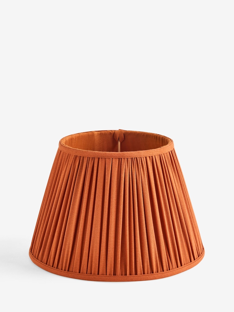 Orange Plain Pleated Lamp Shade - Image 1 of 5