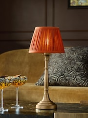 Orange Plain Pleated Lamp Shade - Image 2 of 5