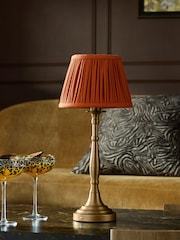 Orange Plain Pleated Lamp Shade - Image 3 of 5