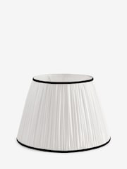 White and Black Plain Pleated Lamp Shade - Image 1 of 2