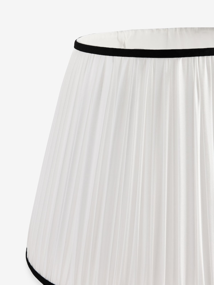 White and Black Plain Pleated Lamp Shade - Image 2 of 2